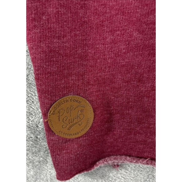 Pop Surf Women Large Red Crop Hoodie Santa Monica CA Logo Beach Sweatshirt - Picture 6 of 9